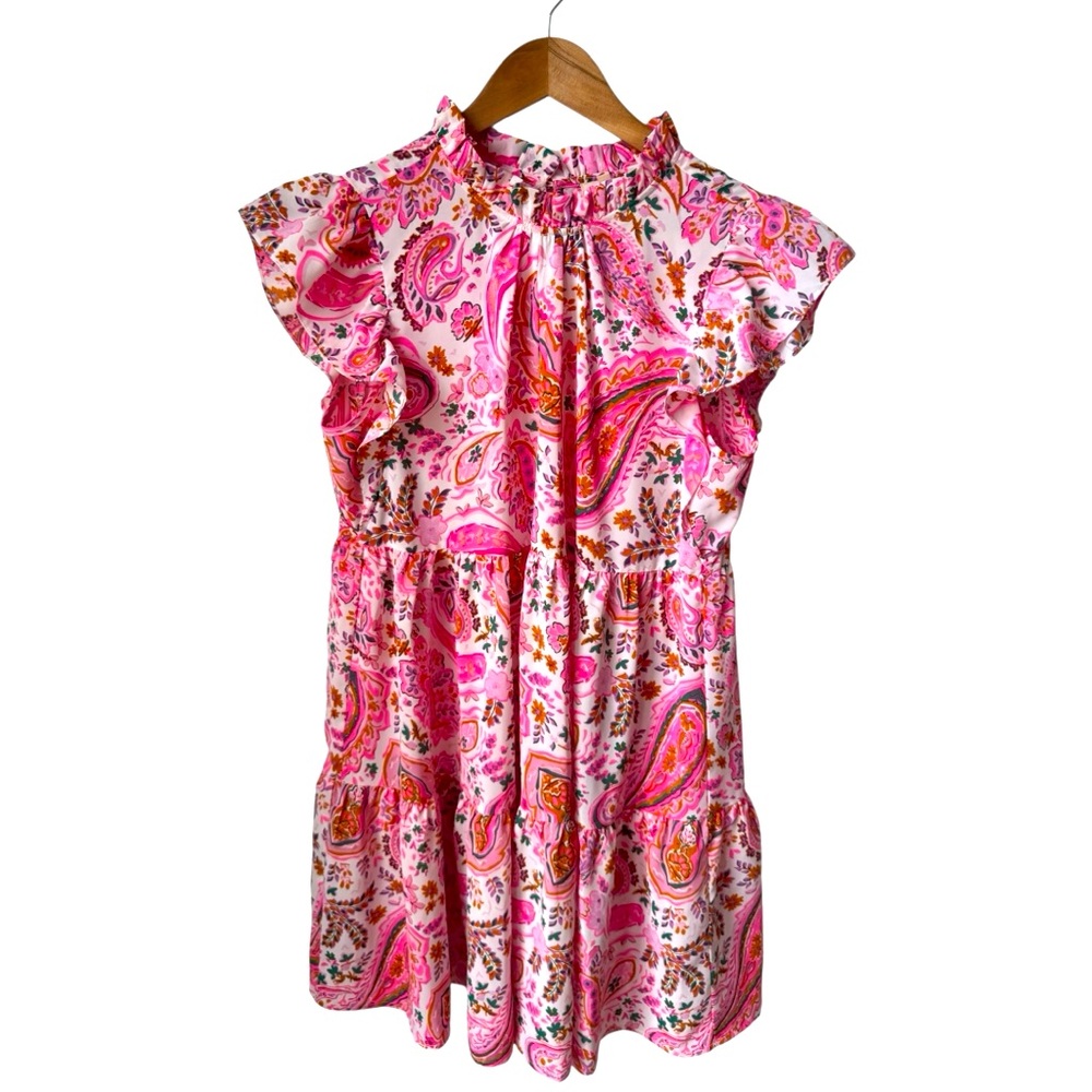 JODIFL Pink Paisley Mini Dress